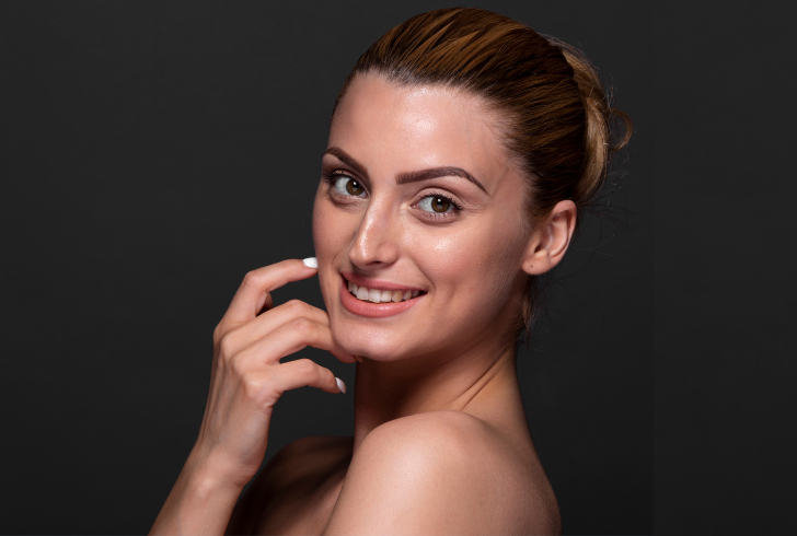 Healthy glowing skin close up