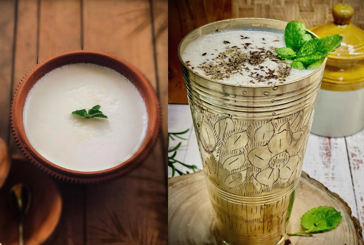 Curd bowl and chaas glass